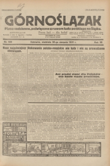 Górnoślązak : pismo codzienne, poświęcone sprawom ludu polskiego na Śląsku.R.30, nr 199 (30 sierpnia 1931)