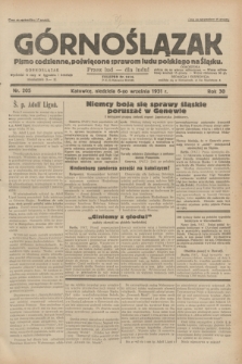 Górnoślązak : pismo codzienne, poświęcone sprawom ludu polskiego na Śląsku.R.30, nr 205 (6 września 1931)