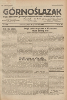 Górnoślązak : pismo codzienne, poświęcone sprawom ludu polskiego na Śląsku.R.30, nr 209 (11 września 1931)