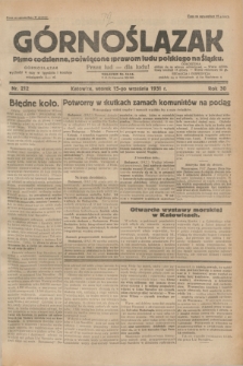 Górnoślązak : pismo codzienne, poświęcone sprawom ludu polskiego na Śląsku.R.30, nr 212 (15 września 1931)