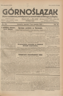 Górnoślązak : pismo codzienne, poświęcone sprawom ludu polskiego na Śląsku.R.30, nr 214 (17 września 1931)