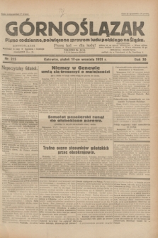Górnoślązak : pismo codzienne, poświęcone sprawom ludu polskiego na Śląsku.R.30, nr 215 (18 września 1931)