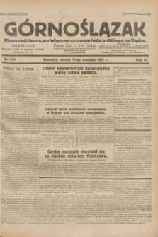 Górnoślązak : pismo codzienne, poświęcone sprawom ludu polskiego na Śląsku.R.30, nr 216 (19 września 1931)