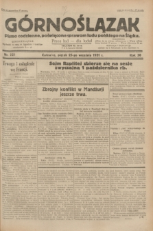 Górnoślązak : pismo codzienne, poświęcone sprawom ludu polskiego na Śląsku.R.30, nr 221 (25 września 1931)
