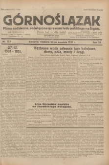 Górnoślązak : pismo codzienne, poświęcone sprawom ludu polskiego na Śląsku.R.30, nr 223 (27 września 1931)
