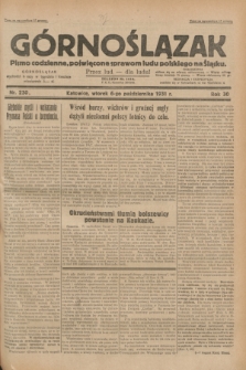 Górnoślązak : pismo codzienne, poświęcone sprawom ludu polskiego na Śląsku.R.30, nr 230 (6 października 1931)