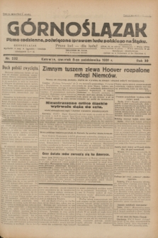 Górnoślązak : pismo codzienne, poświęcone sprawom ludu polskiego na Śląsku.R.30, nr 232 (8 października 1931)