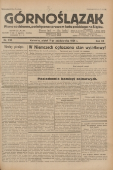 Górnoślązak : pismo codzienne, poświęcone sprawom ludu polskiego na Śląsku.R.30, nr 233 (9 października 1931)