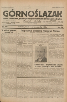 Górnoślązak : pismo codzienne, poświęcone sprawom ludu polskiego na Śląsku.R.30, nr 237 (14 października 1931)