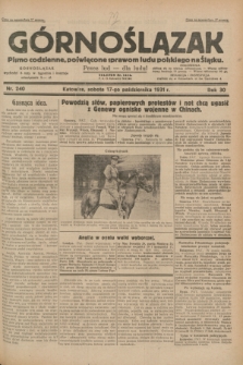 Górnoślązak : pismo codzienne, poświęcone sprawom ludu polskiego na Śląsku.R.30, nr 240 (17 października 1931)