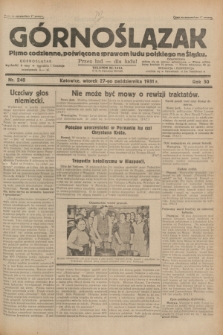 Górnoślązak : pismo codzienne, poświęcone sprawom ludu polskiego na Śląsku.R.30, nr 248 (27 października 1931)