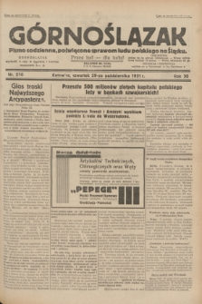 Górnoślązak : pismo codzienne, poświęcone sprawom ludu polskiego na Śląsku.R.30, nr 250 (29 października 1931)