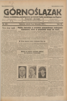 Górnoślązak : pismo codzienne, poświęcone sprawom ludu polskiego na Śląsku.R.30, nr 254 (3 listopada 1931)
