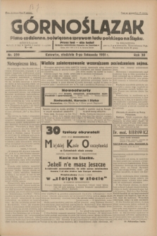 Górnoślązak : pismo codzienne, poświęcone sprawom ludu polskiego na Śląsku.R.30, nr 259 (8 listopada 1931)