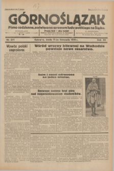 Górnoślązak : pismo codzienne, poświęcone sprawom ludu polskiego na Śląsku.R.30, nr 261 (11 listopada 1931)