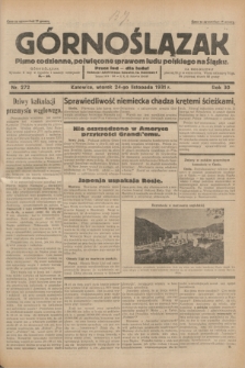Górnoślązak : pismo codzienne, poświęcone sprawom ludu polskiego na Śląsku.R.30, nr 272 (24 listopada 1931)
