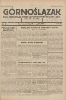 Górnoślązak : pismo codzienne, poświęcone sprawom ludu polskiego na Śląsku.R.30, nr 294 (20 grudnia 1931)