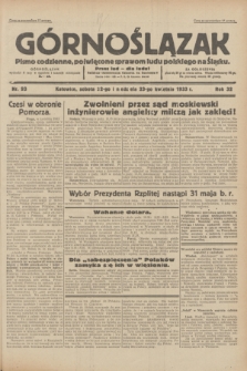 Górnoślązak : pismo codzienne, poświęcone sprawom ludu polskiego na Śląsku.R.32, nr 93 (22/23 kwietnia 1933)