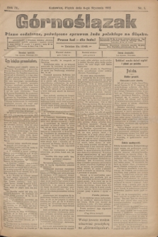 Górnoślązak : pismo codzienne, poświęcone sprawom ludu polskiego na Śląsku.R.4, nr 5 (6 stycznia 1905)