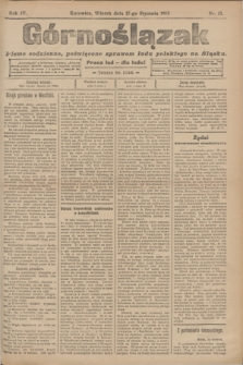 Górnoślązak : pismo codzienne, poświęcone sprawom ludu polskiego na Sląsku.R.4, nr 13 (17 stycznia 1905)