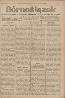 Górnoślązak : pismo codzienne, poświęcone sprawom ludu polskiego na Sląsku.R.4, nr 18 (22 stycznia 1905) + dod.
