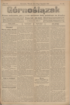 Górnoślązak : pismo codzienne, poświęcone sprawom ludu polskiego na Sląsku.R.4, nr 19 (24 stycznia 1905)