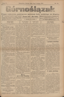 Górnoślązak : pismo codzienne, poświęcone sprawom ludu polskiego na Sląsku.R.4, nr 28 (4 lutego 1905)