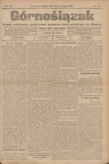 Górnoślązak : pismo codzienne, poświęcone sprawom ludu polskiego na Śląsku.R.4, nr 39 (17 lutego 1905)