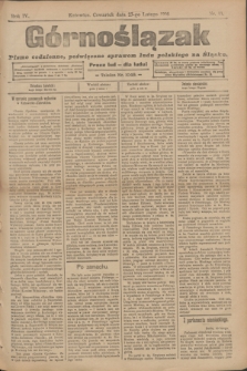 Górnoślązak : pismo codzienne, poświęcone sprawom ludu polskiego na Śląsku.R.4, nr 44 (23 lutego 1905)