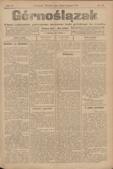 Górnoślązak : pismo codzienne, poświęcone sprawom ludu polskiego na Śląsku.R.4, nr 48 (28 lutego 1905)