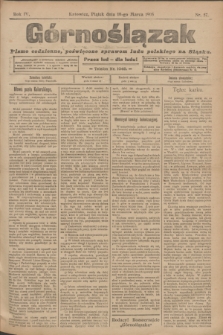 Górnoślązak : pismo codzienne, poświęcone sprawom ludu polskiego na Sląsku.R.4, nr 57 (10 marca 1905)