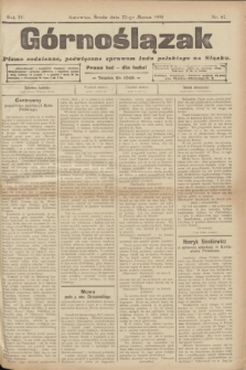 Górnoślązak : pismo codzienne, poświęcone sprawom ludu polskiego na Śląsku.R.4, nr 67 (22 marca 1905)