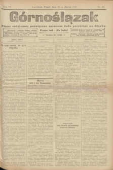 Górnoślązak : pismo codzienne, poświęcone sprawom ludu polskiego na Śląsku.R.4, nr 69 (24 marca 1905)