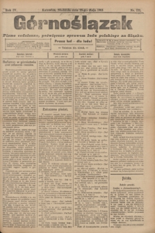 Górnoślązak : pismo codzienne, poświęcone sprawom ludu polskiego na Śląsku.R.4, nr 122 (28 maja 1905) + dod.