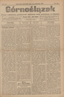 Górnoślązak : pismo codzienne, poświęcone sprawom ludu polskiego na Sląsku.R.4, nr 125 (1 czerwca 1905) + dod.