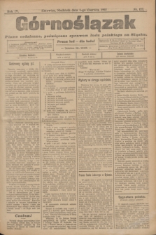 Górnoślązak : pismo codzienne, poświęcone sprawom ludu polskiego na Śląsku.R.4, nr 127 (4 czerwca 1905) + dod.