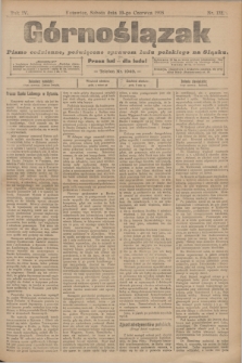 Górnoślązak : pismo codzienne, poświęcone sprawom ludu polskiego na Sląsku.R.4, nr 132 (10 czerwca 1905)
