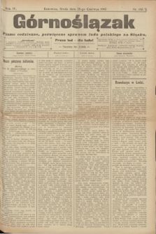 Górnoślązak : pismo codzienne, poświęcone sprawom ludu polskiego na Sląsku.R.4, nr 145 (28 czerwca 1905)