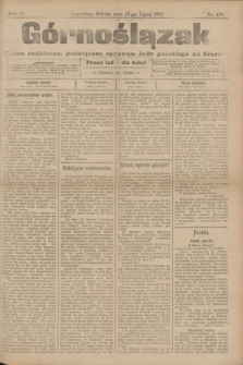 Górnoślązak : pismo codzienne, poświęcone sprawom ludu polskiego na Śląsku.R.4, nr 159 (15 lipca 1905) + dod.