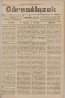 Górnoślązak : pismo codzienne, poświęcone sprawom ludu polskiego na Sląsku.R.4, nr 175 (2 sierpnia 1905)