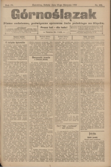 Górnoślązak : pismo codzienne, poświęcone sprawom ludu polskiego na Sląsku.R.4, nr 184 (12 sierpnia 1905)