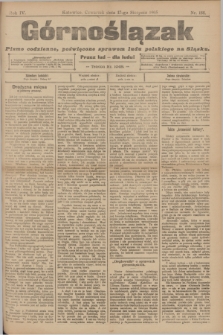 Górnoślązak : pismo codzienne, poświęcone sprawom ludu polskiego na Sląsku.R.4, nr 188 (17 sierpnia 1905)