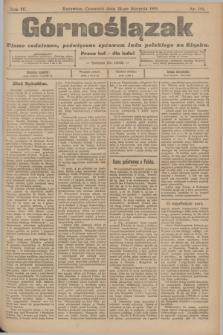 Górnoślązak : pismo codzienne, poświęcone sprawom ludu polskiego na Sląsku.R.4, nr 194 (24 sierpnia 1905)