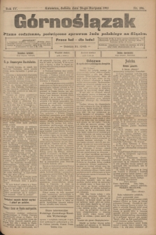 Górnoślązak : pismo codzienne, poświęcone sprawom ludu polskiego na Sląsku.R.4, nr 196 (26 sierpnia 1905)