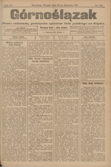 Górnoślązak : pismo codzienne, poświęcone sprawom ludu polskiego na Sląsku.R.4, nr 198 (29 sierpnia 1905)
