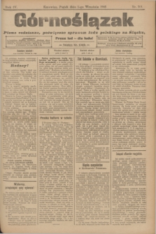 Górnoślązak : pismo codzienne, poświęcone sprawom ludu polskiego na Śląsku.R.4, nr 201 (1 września 1905)