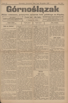 Górnoślązak : pismo codzienne, poświęcone sprawom ludu polskiego na Śląsku.R.4, nr 206 (7 września 1905)