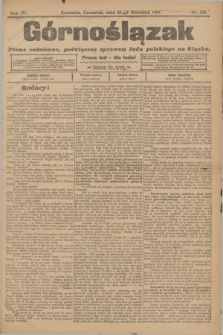 Górnoślązak : pismo codzienne, poświęcone sprawom ludu polskiego na Śląsku.R.4, nr 224 (28 września 1905)