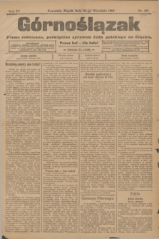 Górnoślązak : pismo codzienne, poświęcone sprawom ludu polskiego na Śląsku.R.4, nr 225 (29 września 1905)