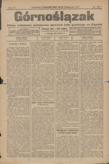 Górnoślązak : pismo codzienne, poświęcone sprawom ludu polskiego na Śląsku.R.4, nr 275 (30 listopada 1905)
